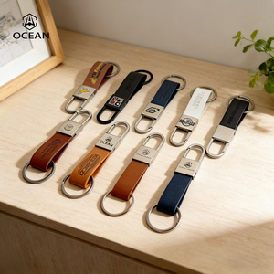 Porte-clés circulaire en cuir avec anneau, mini sac à bandoulière en cuir, petit sacoche assorti pour la mode quotidienne - Product Image 4