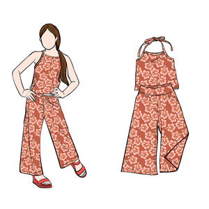 Conjunto de Pantalones y Top con Tirantes Ajustables B7 para Niñas, Color Sólido, Cómodo y Transpirable, Ropa de Bebé de Algodón - Product Image 3