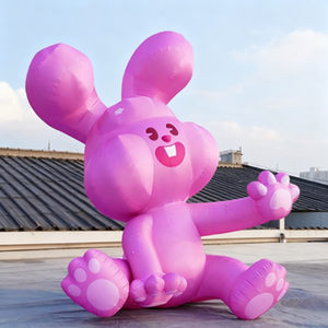 Phim hoạt hình <span class=keywords><strong>Inflatable</strong></span> Logo không thấm nước không khí chặt chẽ thỏ sang trọng đạo cụ tùy chỉnh cho Mall bán hàng cắm trại bên - Product Image 3