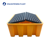 Palette anti-déversement robuste en plastique pour fûts avec base étanche pour le stockage en atelier