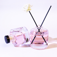 Bouteille en verre vide pour diffuseur de parfum et d'huiles essentielles, recyclable, de haute qualité, transparente, 50/100/130/150/200 ml