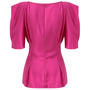 Camicia a maniche corte da donna in tinta unita Plus Size a maniche corte <span class=keywords><strong>con</strong></span> cintura e <span class=keywords><strong>camicetta</strong></span> in maglia sottile - Product Image 6