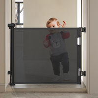 Barrière de sécurité pour bébé, design adapté aux bébés, robuste, en maille, barrière de sécurité rétractable pour bébé, multifonctionnelle, pour porte et cuisine