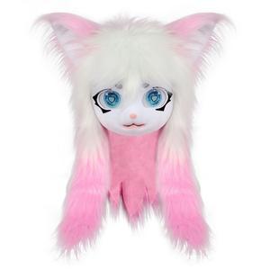 Traje de piel de invierno 2026 con capucha de cabeza de bestia estilo Kigurumi, peluche de <span class=keywords><strong>cosplay</strong></span> con orejas de gato, lindo y peludo, para Comic Con - Product Image 3