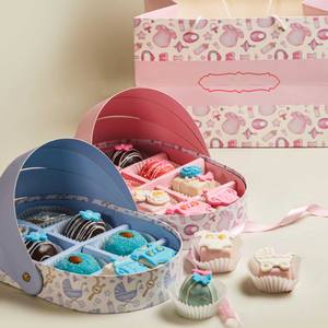 Boîtes à pâtisserie personnalisées pour beignets, baklavas, petits chocolats, emballage, berceau, <span class=keywords><strong>souvenir</strong></span> <span class=keywords><strong>de</strong></span> <span class=keywords><strong>naissance</strong></span>, boîte cadeau avec fenêtre et ruban - Product Image 6