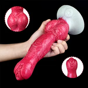 NNSX Large Knot Dog Dildo mit Saugnapf Weiches Silikon Long Bloody Animal Penis Plug Frau Arsch Anal Sex Adult Supplies Homosexuell Spielzeug