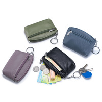 Dompet Koin Wanita Berkualitas Tinggi Bahan Kulit Asli dengan Resleting, Logo Dapat Disesuaikan