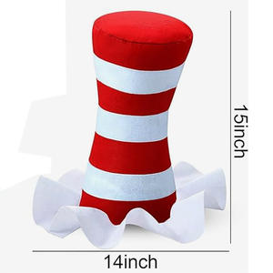 หมวกทรงสูงลายทางสีแดงขาวสำหรับงานปาร์ตี้วันเกิด ฮาโลวีน ฤดูร้อน คอสเพลย์ ของแท้จากผู้ผลิตโดยตรง 100% - Product Image 3
