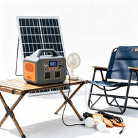 Station d'alimentation portable 500W 384Wh LiFePO4, générateur solaire, alimentation de secours pour le camping, la maison et l'extérieur