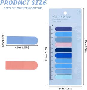 6 Etiquetas Adhesivas Transparentes de Colores Pastel para Marcar Páginas de Libros y Archivos, Regla de Índice de Colores, Notas Adhesivas, Banderitas - Product Image 4