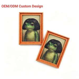 Aimant de réfrigérateur personnalisé amusant, parodie d'animal, grenouille avec une <span class=keywords><strong>coupe</strong></span> de <span class=keywords><strong>cheveux</strong></span> mignonne, relief 3D, décoration de réfrigérateur pour les fans d'animation, cadeau - Product Image 1