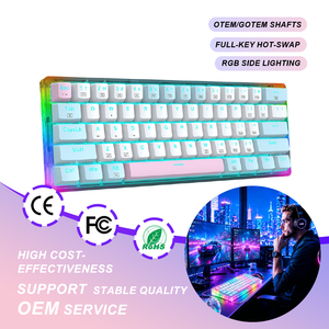 Hot Selling 60% Transparent Led Mini Mechanical Gaming <b>Keyboard</b> <b>Custom</b> Made 61 <b>Keys</b> Standard Z11-t Mini <b>Keyboard</b> for Gaming - Product Image 1