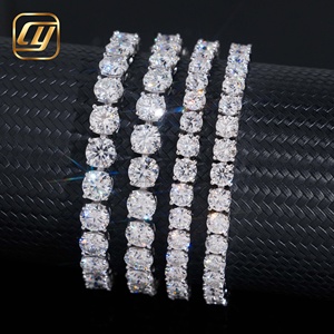 Collier Chaîne Tennis Classique en Argent S925 Plaqué Rhodium avec Moissanite Taille Ronde Brillante, Plusieurs Tailles Disponibles pour Femme, Expédition Rapide, Prêt à Expédier - Product Image 5