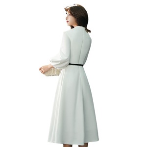 White V-Neck A-Line Chiffon Bridesmaid Dress Natural Waistline Elegant Party Wedding Guest Dress Spring Summer - Product Image 5