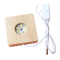 Base d'affichage éclairée de 8cm avec 6 LED lumière chaude en plastique bois verre base éclairée pour chambre bureau bureau style vis