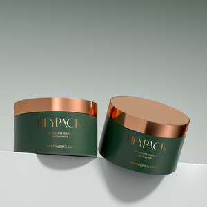 150ml 200ml 300ml nhựa <span class=keywords><strong>PP</strong></span> cơ thể vật nuôi chà mặt nạ kem Jar mỹ phẩm Matte nhựa màu xanh lá cây Jar Vàng nắp vặn - Product Image 1