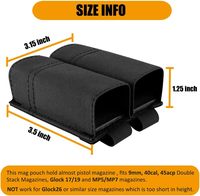Portacargador Doble, Portacargador MOLLE de Liberación Rápida para Cargadores Dobles de 9 mm / .40 cal / 45 ACP