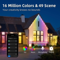 Lumières extérieures permanentes KCX RGBIC LED intelligentes pour avant-toits, super lumineuses, étanches IP68, décoration de fête aux couleurs magiques
