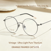 Montures de lunettes rétro ultra-légères 6203 en titane flexible, anti-déformation, sans monture, anti-âge