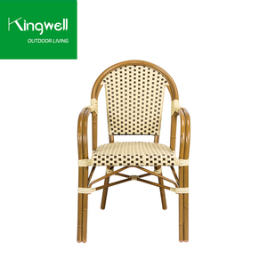 Chaises de bistrot françaises vintage empilables en rotin et en osier du milieu du siècle, meubles d'extérieur pour restaurant, événements, hôtel, salle <span class=keywords><strong>à</strong></span> manger, parc - Product Image 2