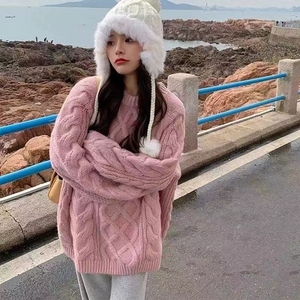 Nuovo Maglione Autunno-Inverno Tinta Unita <span class=keywords><strong>Viola</strong></span>, Sexy ed Elegante con Collo a O - Product Image 2