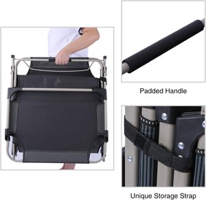 WOQI ayarlanabilir 4-pozisyon uzanmış katlanır yatak taşınabilir Metal çelik çerçeve kamp yatağı yastık açık oturma odası otel kullanımı için - Product Image 4