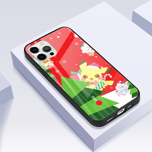 Custodia per telefono in vetro lucido cervo simpatico cartone animato di natale per <span class=keywords><strong>Iphone</strong></span> Xs <span class=keywords><strong>11</strong></span> 12 Xr <span class=keywords><strong>Cover</strong></span> in plastica rigida per Redmi Note 9 Pro - Product Image 6
