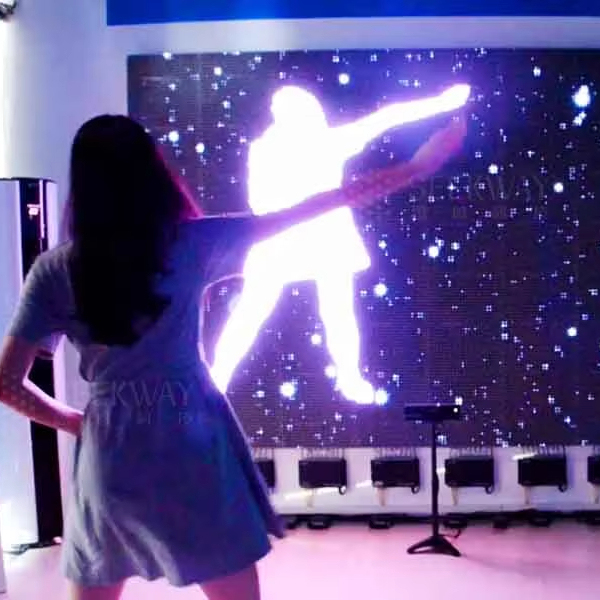 Interactive Wall Projection Somatosensory Game with Human Particle Interaction Metal Material Experience Projection