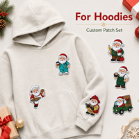 Écussons personnalisés pour médecins, enseignants, pompiers, Père Noël, écussons brodés assortis sur le thème des métiers, badges de Noël pour uniformes, cadeau