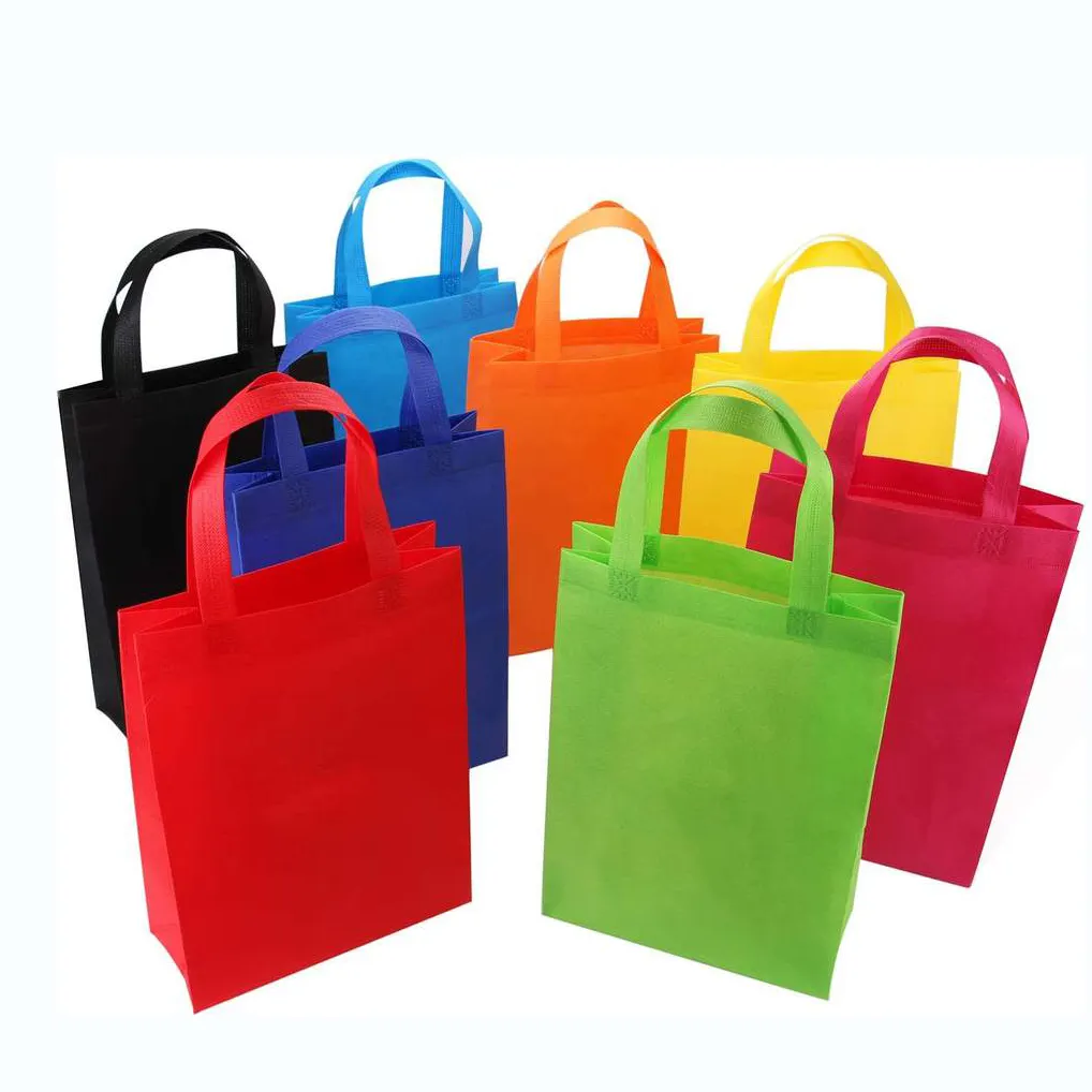 卸売マルチカラー不織布ショッピングギフトバッグ再利用可能な不織布キャリートートバッグリサイクル不織布スパンボンドギフトバッグ