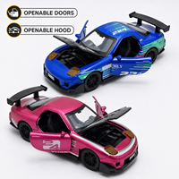 Venta al por mayor: Coche de juguete deportivo de aleación a escala 1:36, Mini Initial D, JDM, con función de retroceso, puertas que se abren, modelo RX-7 FD Track Edition, ideal para regalo.
