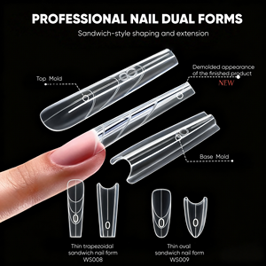 Wellstry nueva Etiqueta Privada Almond Ins Style Sandwich Nail Art Sculpting Tool Dual Form Traceless puntas de extensión rápida <span class=keywords><strong>para</strong></span> el dedo - Product Image 6