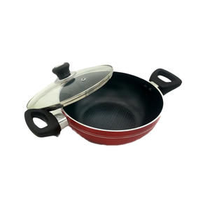 Poêle Wok à fond à induction à deux poignées antiadhésive en aluminium Marden de qualité supérieure avec couvercle en verre-Poêle Wok personnalisée de 22 cm de BD - Product Image 3