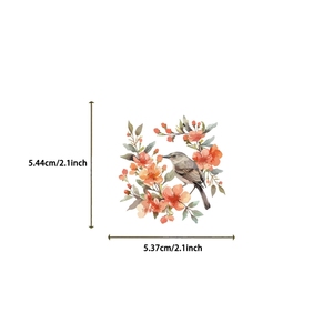 50 autocollants <span class=keywords><strong>aquarelle</strong></span> oiseau et fleur-autocollants nature clairs pour le scrapbooking, la journalisation, <span class=keywords><strong>l</strong></span>'artisanat en résine, la fabrication de cartes - Product Image 3