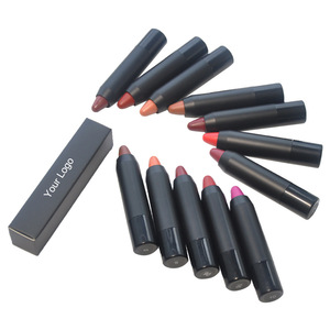 <b>Custom</b> Logo Cosmetic 10 COLORS Mini Cute Matte Solid <b>Lipstick</b> Waterproof Long Lasting Crayon <b>Lipstick</b> Pencil - Product Image 1