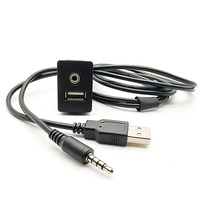 Câble d'extension USB AUX pour voiture, prise de panneau intégrée pour Toyota Corolla Camry Highlander RAV4 Levin, modification audio