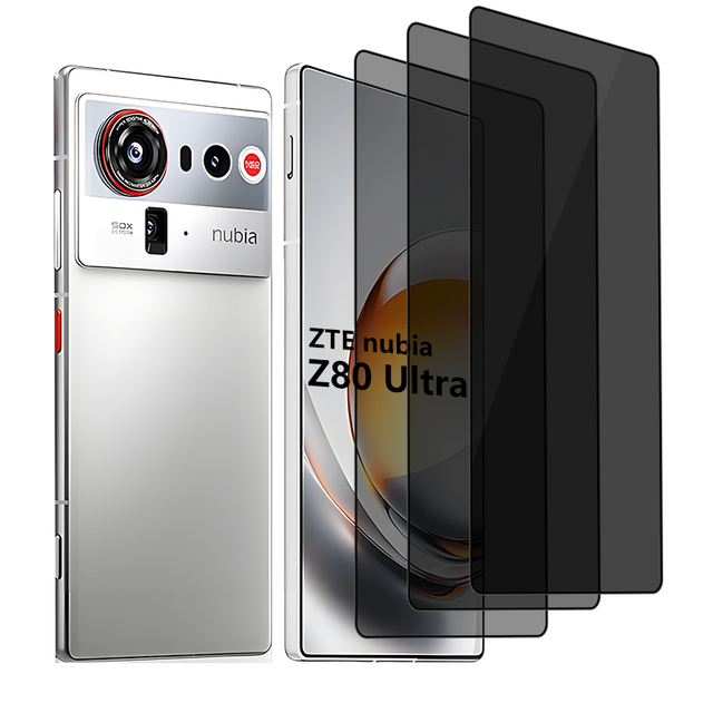 2.5D Flat 9H Privacy Anti Spy Anti Scratch Full Coverage Phone Tempered Glass Screen Protector for ZTE Nubia Z80 ultra