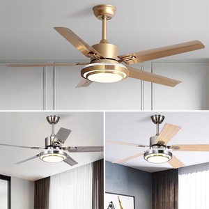 Hiện Đại Đơn Giản Lớn Điện Treo Ánh Sáng Quạt Thép Không Gỉ Tích Hợp Cho Hộ Gia Đình Cho Phòng Ăn & Phòng Khách Quạt Trần - Product Image 2