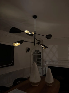 Lustre vintage style mid-century modern en laiton, luminaire suspendu pour salle à manger, chambre et salon - Product Image 3