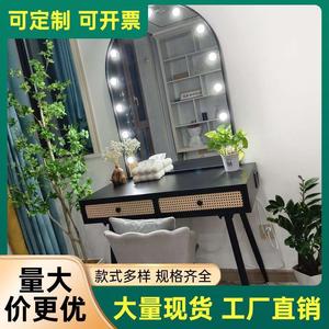 Cream Colored Professional Lighting Dressing <b>Table</b> With Drawer Solid Wood Makeup <b>Vanity</b> For Studio Salon Wedding Use - Product Image 5