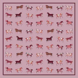 Vintage Equestrian Horse Motif <b>Scarf</b> 70*70cm Polyester Satin <b>Square</b> Neck <b>Scarves</b> for Women Casual & Formal Use - Product Image 1