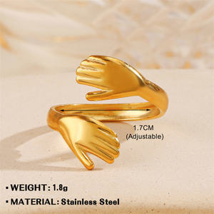 Cincin Baja Anti Karat Bentuk Hati Lebar, Gaya Geometris, Fashion Populer Grosir, untuk Wanita, Kepribadian Unik - Product Image 5