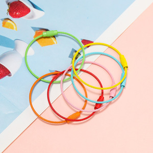 Wire <b>Rings</b> Keychain <b>Accessories</b> Colorful Stainless Steel Portable Summer Candy Colors Large Keychains Retail Wholesale - Product Image 3