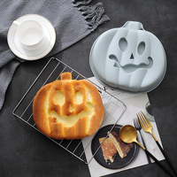 Moule à gâteau en silicone jetable écologique de 8 pouces en forme de citrouille pour Halloween, outil de cuisson pour desserts français, accessoires décoratifs