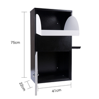 Boîte aux lettres murale en métal noir, antivol, durable, pour extérieur, avec serrure intelligente, pour usage résidentiel