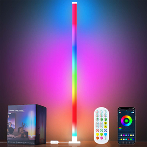 Hiện đại trang trí nội thất <span class=keywords><strong>Led</strong></span> RGB Đèn sàn góc thông minh đứng ánh sáng với điều khiển từ xa trắng bóng râm trong nhà tiêu chuẩn chiếu sáng - Product Image 1