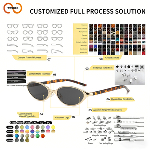 Gafas de Sol TWOOO T1847, Montura Ovalada Metálica Pequeña, Estilo Retro, Elegante, Moderno y Versátil - Product Image 5
