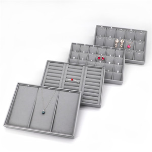 High End Custom Microfiber Jewelry <strong>Tray</strong> Gray Pendant <strong>Display</strong> Organizer <strong>Ring</strong> <strong>Tray</strong> for Jewellery Shops - Product Image 1