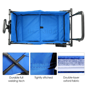 <span class=keywords><strong>Chariot</strong></span> pliant robuste CE haute capacité extra-large avec roues robustes pour jardin, plage et camping en extérieur - Product Image 5