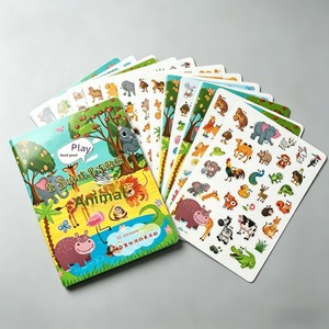 <strong>Childrens</strong> Panoramic Play Jelly <strong>Sticker</strong> Book Wild Animals &amp; Pet Reusable <strong>Stickers</strong> Early Learning Cognitive Development - Product Image 2